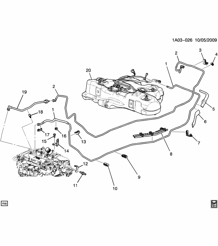 GM 12590689 Bracket, Fuel Line, Rear