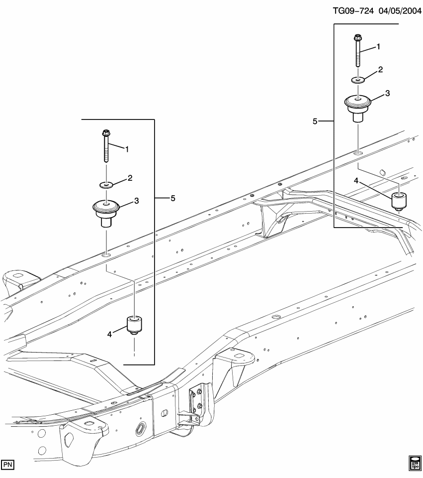 GM 15030648 Mount Kit, Body To Frame Mounting