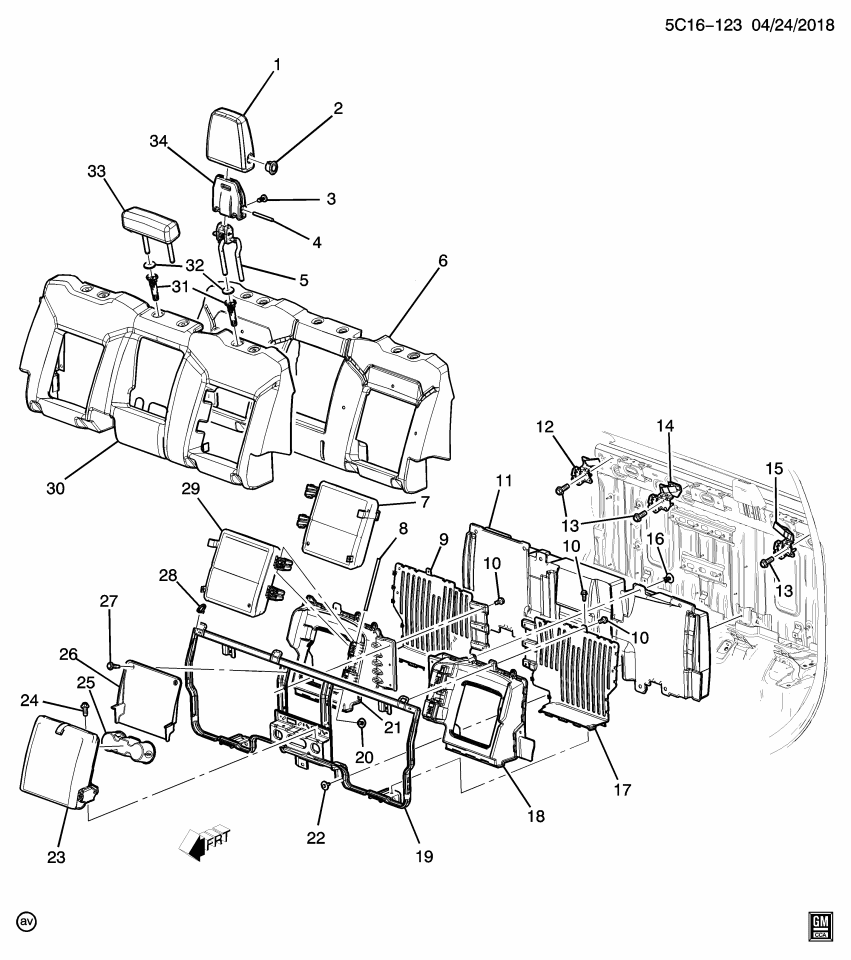 GM 84526251 Retainer, Seat Cushion, Rear