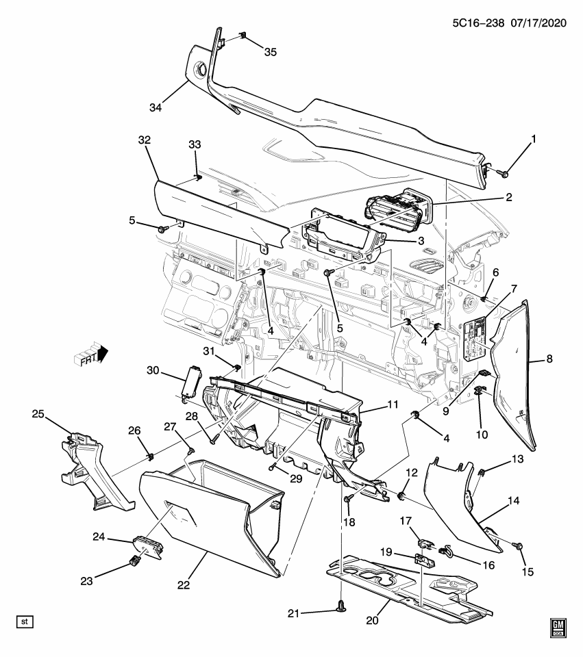 GM 86821704 Compartment, Instrument Panel, Jet Black