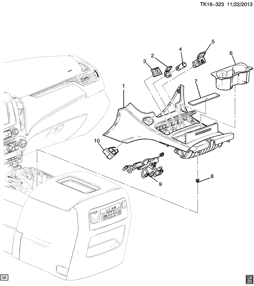 GM 84127563 Plate, Seat Separator Console, Front