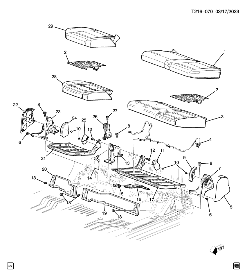 GM 19124520 Retainer, Front Seat Back And Back Of Back, Passenger Side