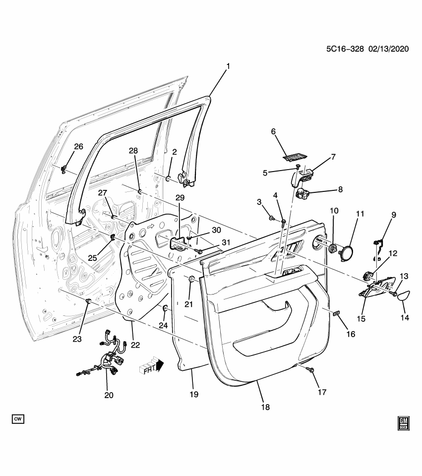 GM 87841795 Trim, Door Trim/Access, Jet Black, Rear