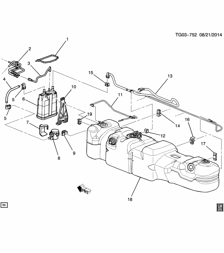 GM 84070395 Hose, Evaporation Emission System(Fuel Tank End)
