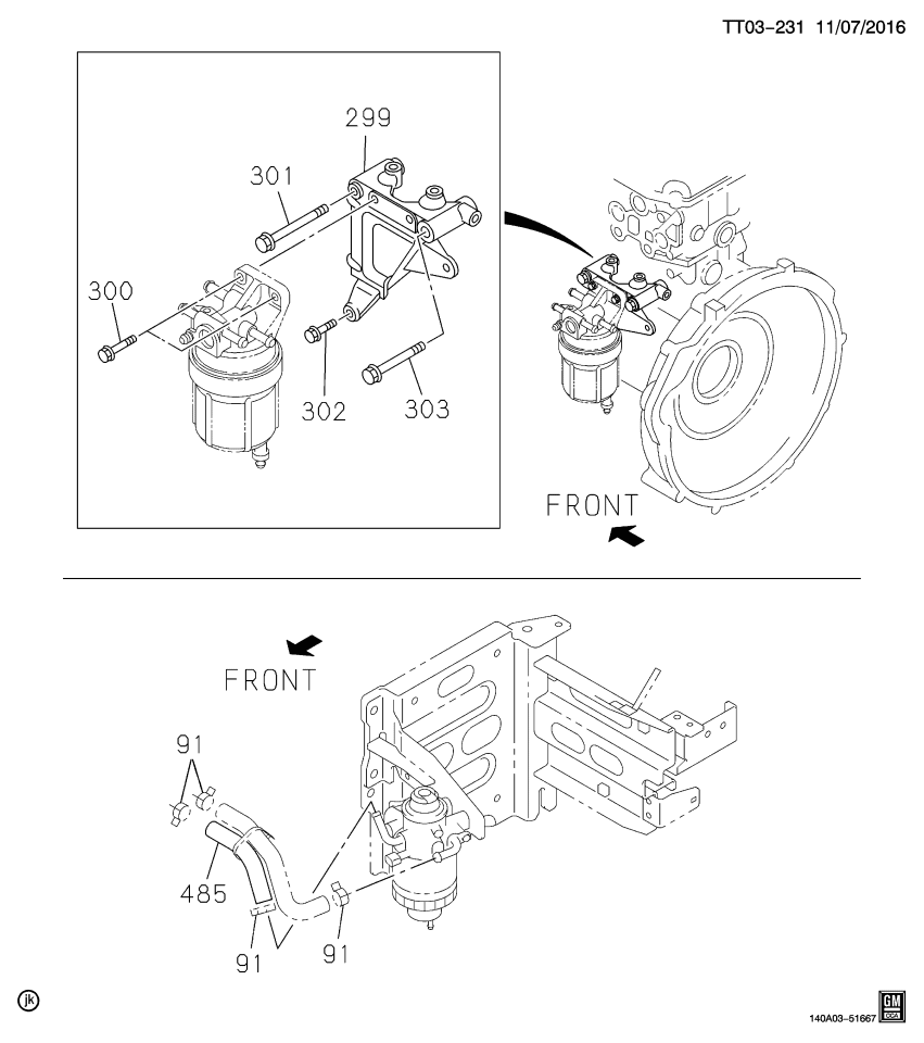 GM 98089227 Bracket, Engine Fuel Filter