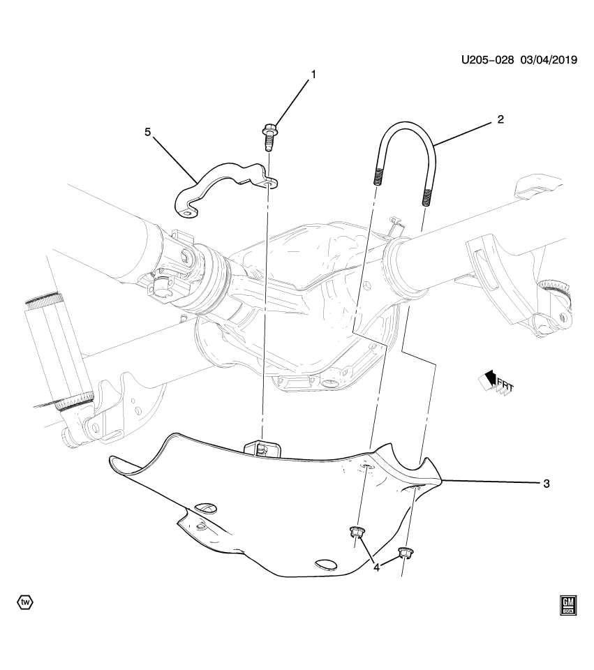 GM 84369892 Bolt, Rear Axle, Front