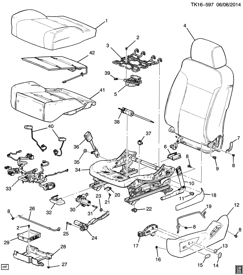 GM 84441134 Harness, Seat Adjuster/Recliner, Front