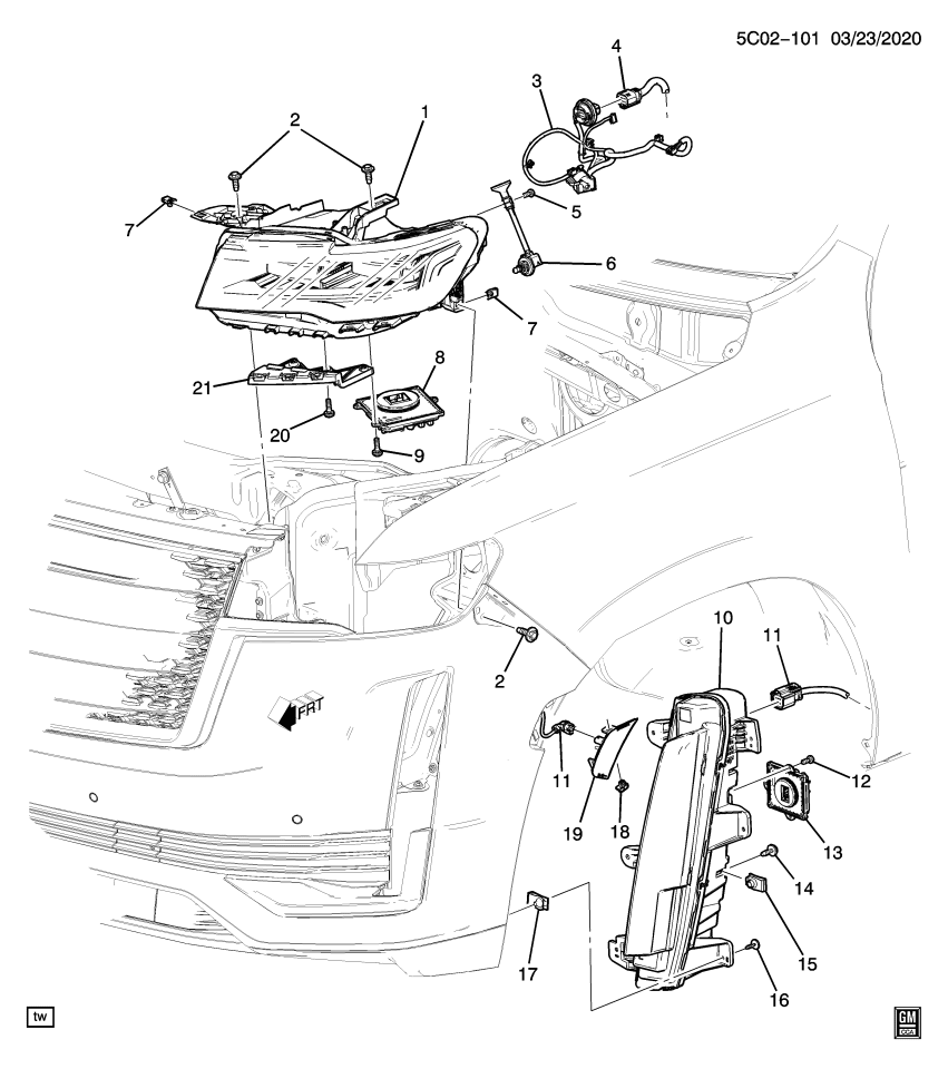 GM 86771965 Headlamp, Capsule/Headlamp/Fog Lamp, Front