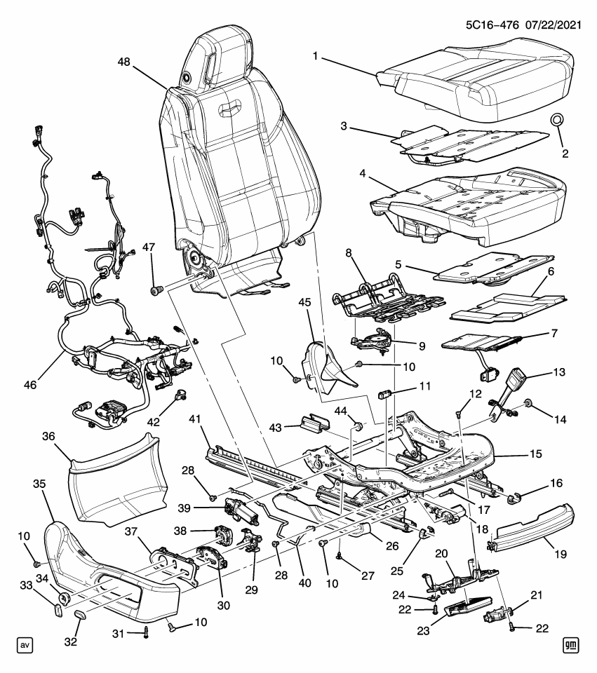 GM 84065004 Cover, Seat Adjuster/Recliner, Black, Front