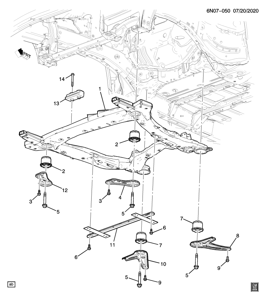 GM 11604801 Bolt, Front Frame Cross Member