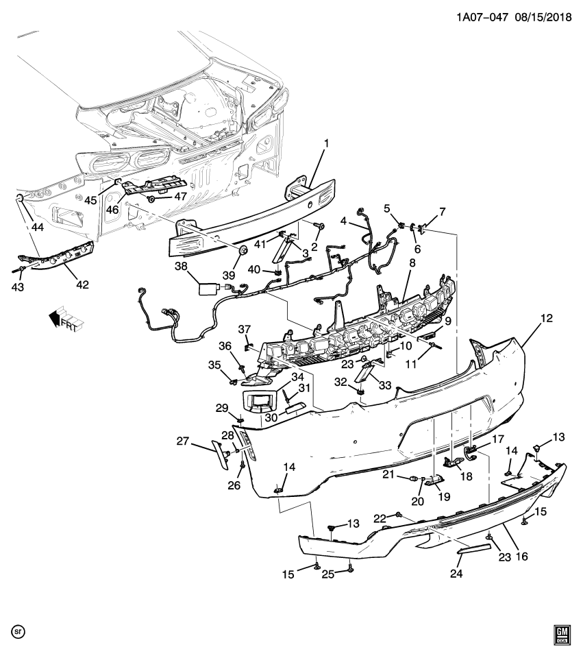 GM 84676725 Bracket, Front And Rear Bumper/Fascia Face