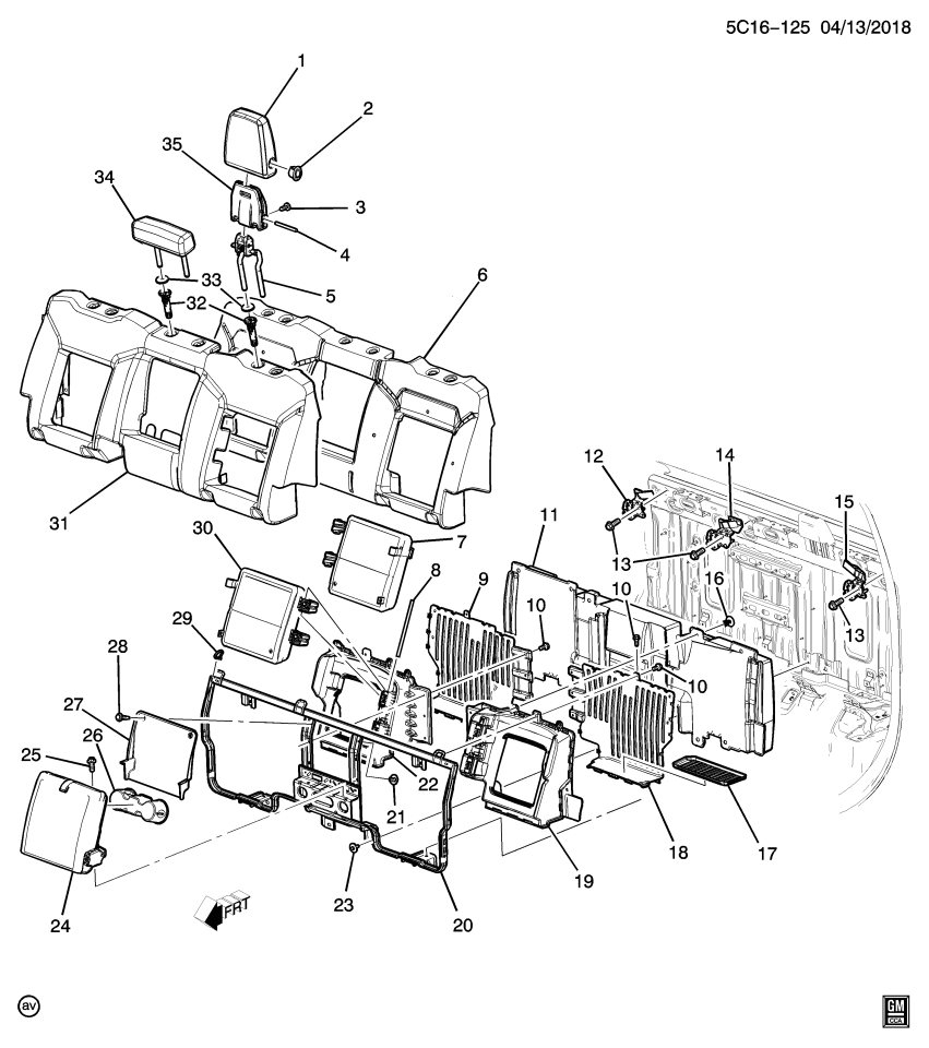 GM 11602041 Retainer, Armrest