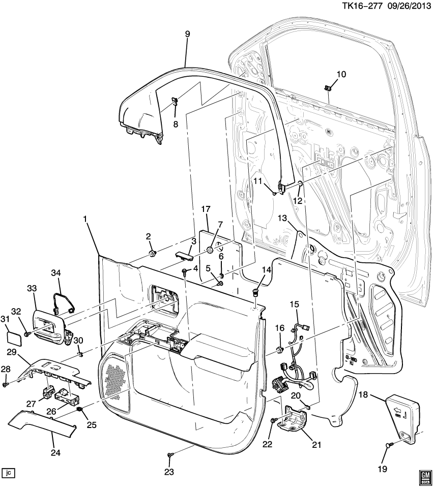 GM 84354287 Trim, Door Trim/Access, Front