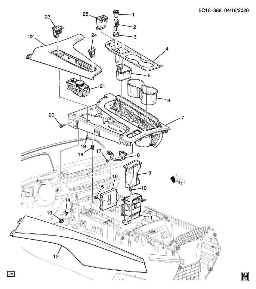 GM 84703859 Plate, Seat Separator Console