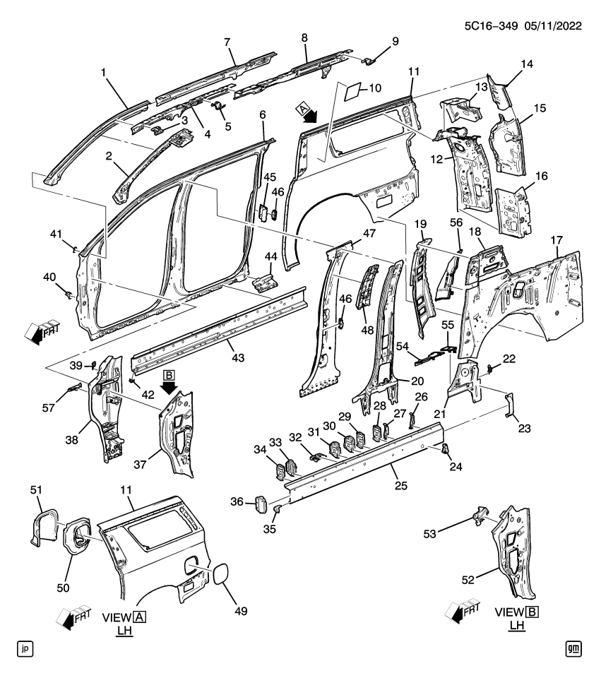GM 84838555 Filler, Fuel Door & Body Side, Rear Inner