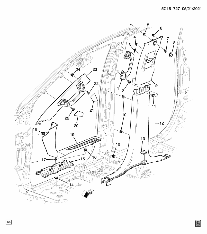 GM 85132739 Molding, Windshield Garnish & Reveal, Jet Black
