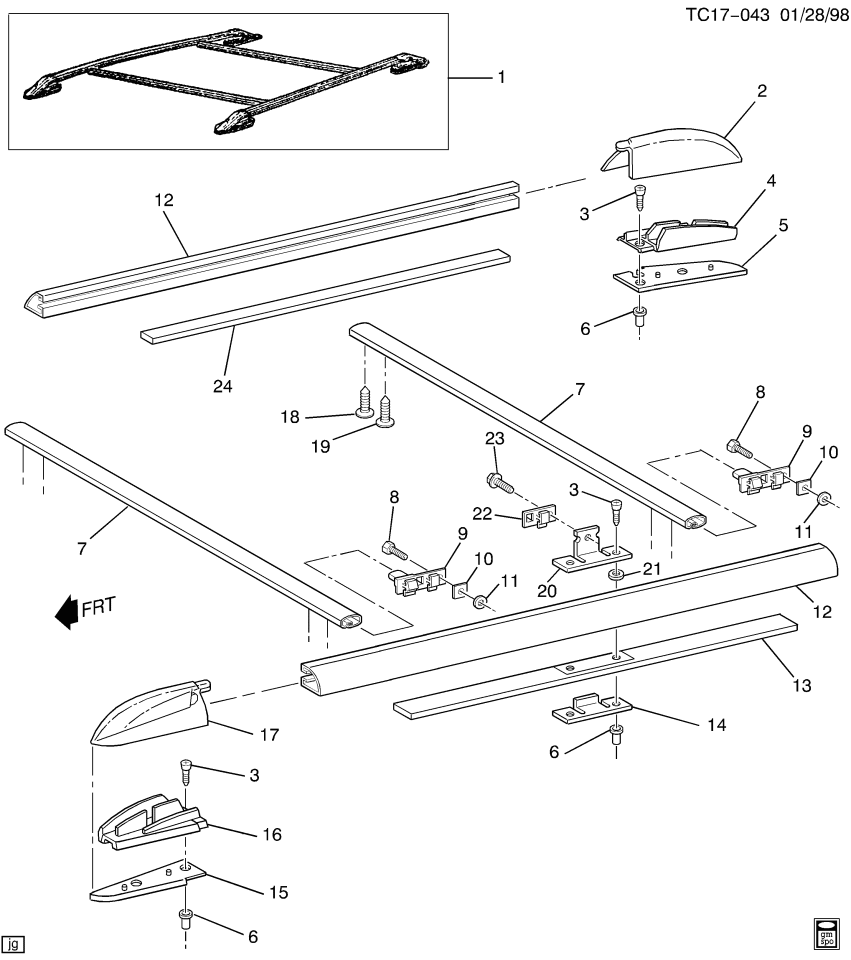 GM 12471915 Gasket, Luggage Roof