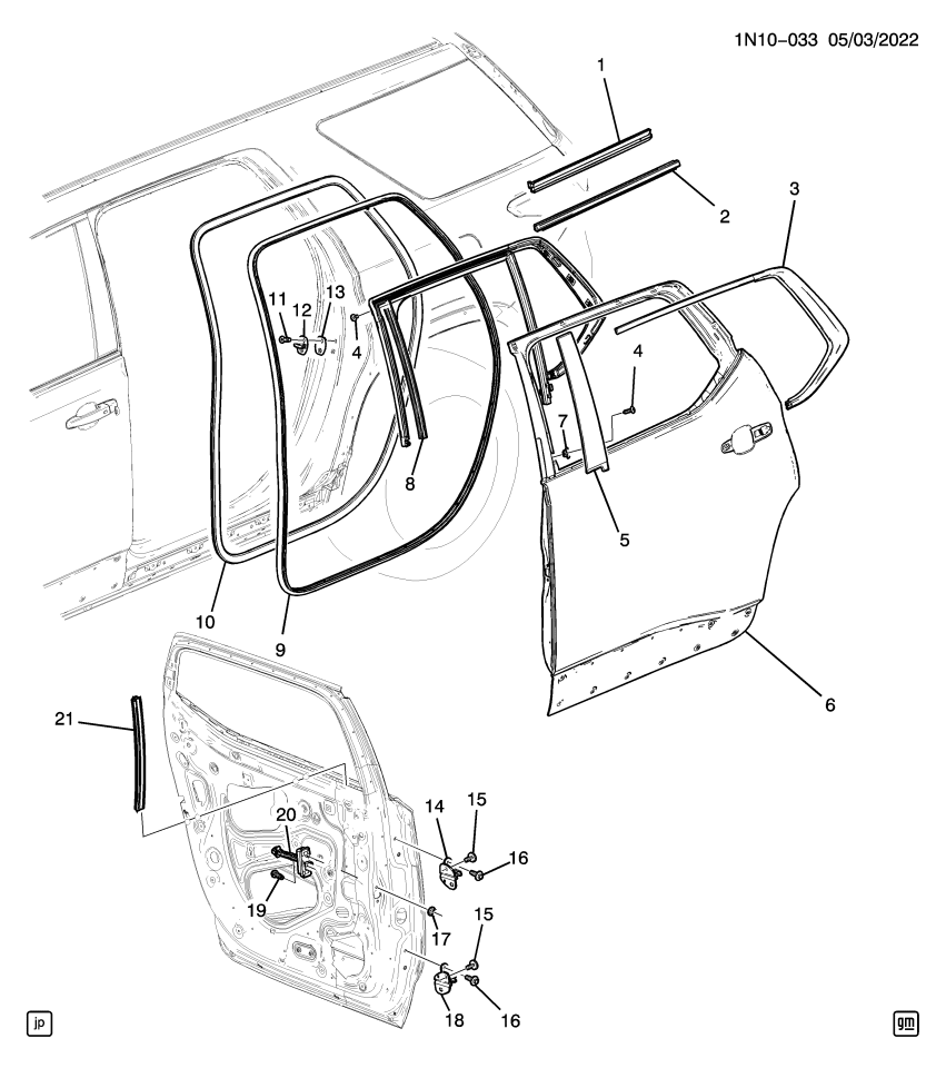 GM 84838701 Molding, Rear Side Door Window Reveal, Black