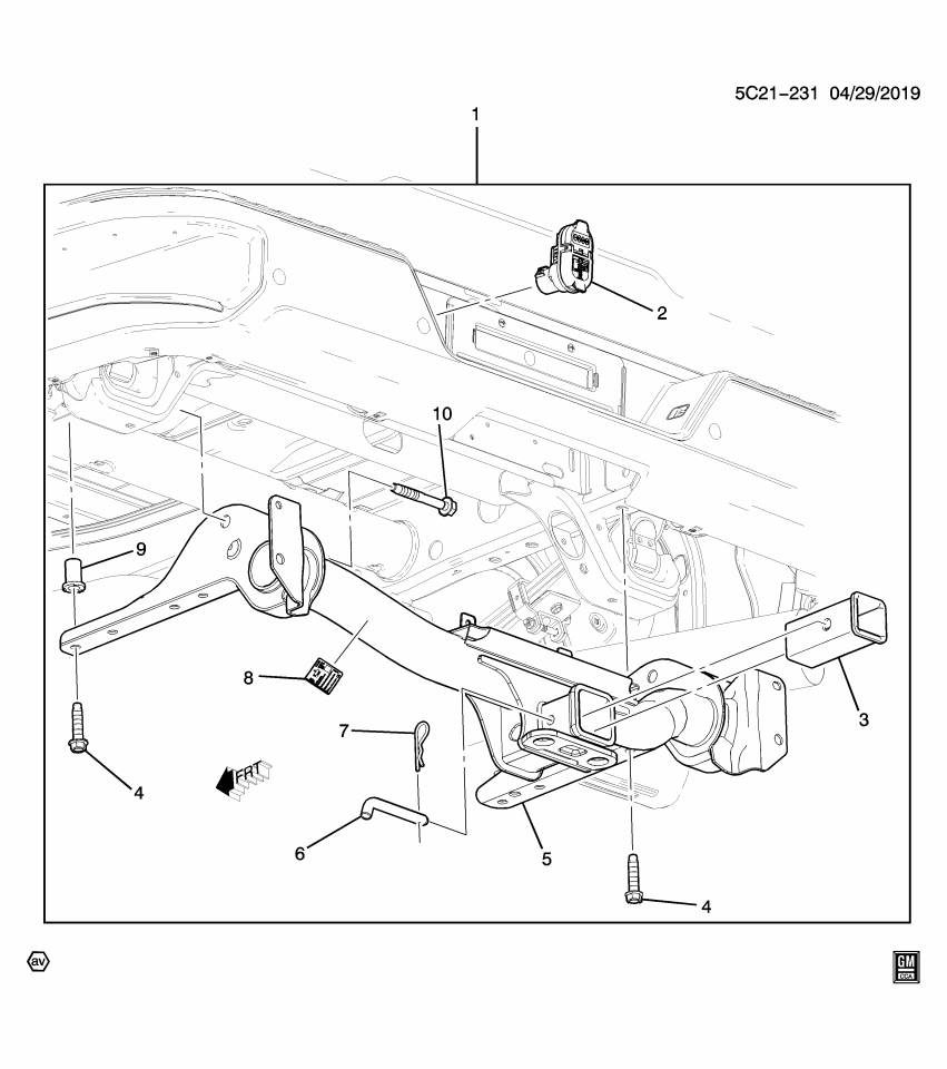 GM 19420542 Pin Package, Trailer Hitch