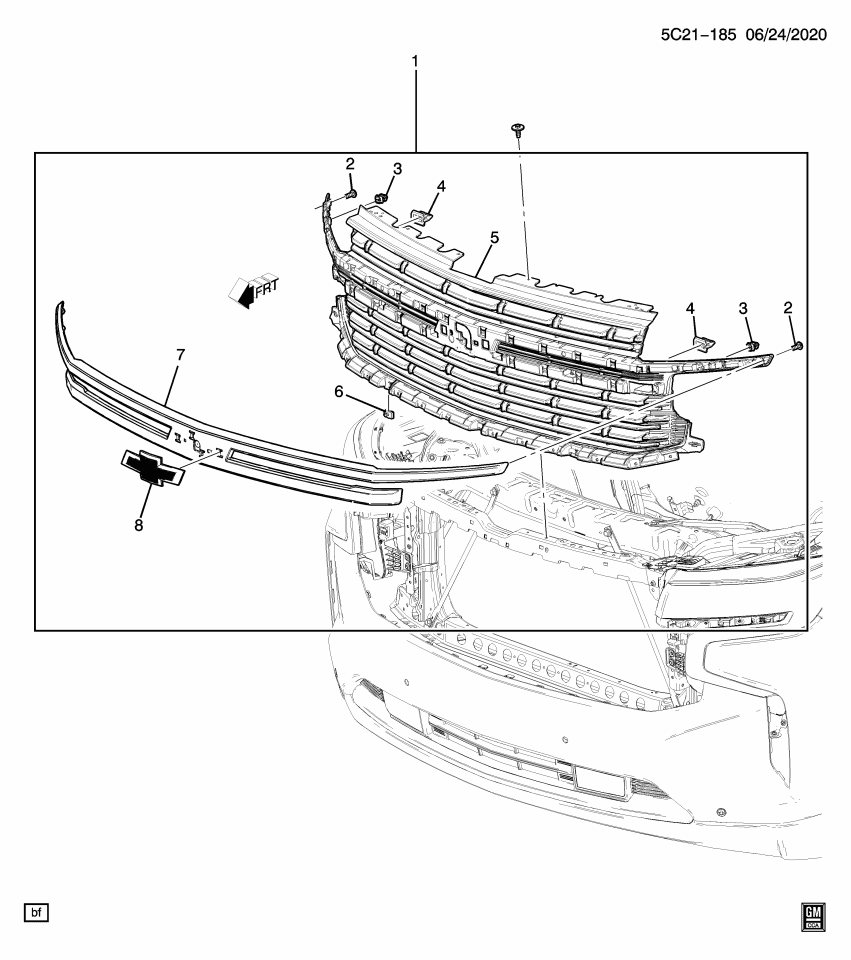 GM 84329543 Grille Package, Radiator Grille, Silver