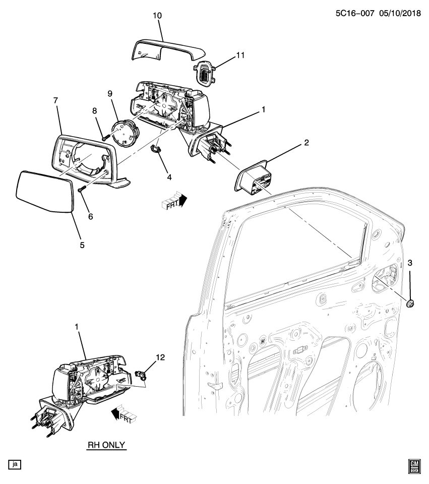 GM 87821143 Mirror, Rear View Mirror - Inside & Outside