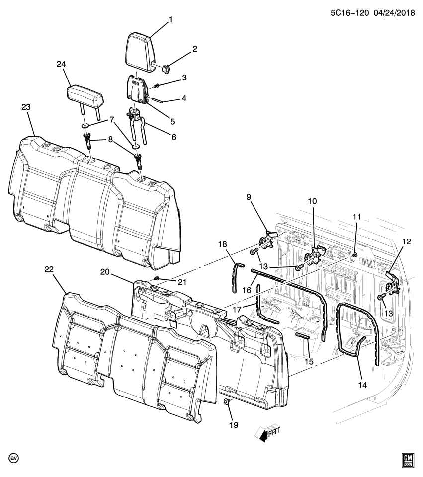 GM 84943530 Restraint, Seat Headrest, Rear