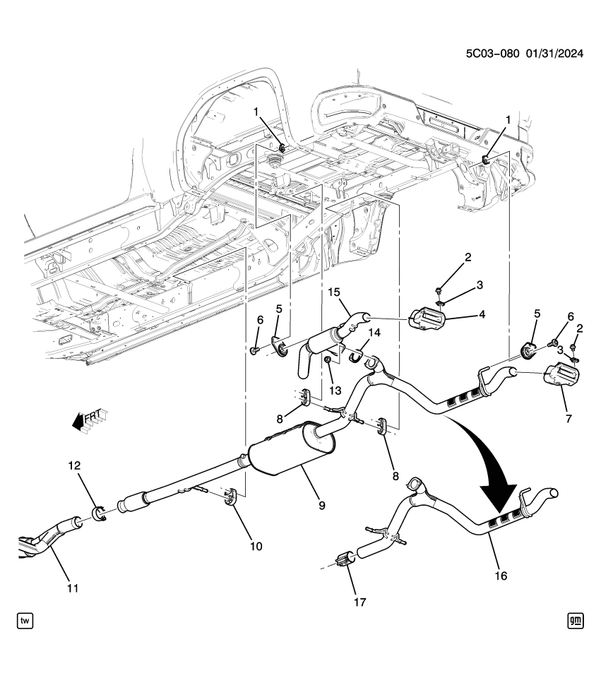 GM 85652528 Muffler, Exhaust