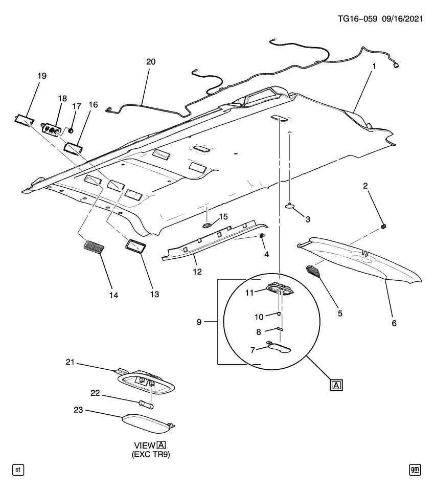 GM 11548779 Retainer, Roof Trim(Interior), Rear