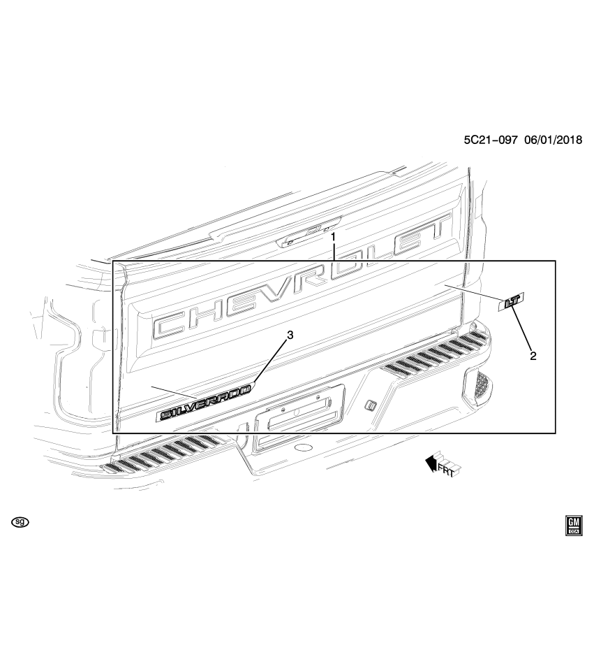GM 84564794 Plate, End Gate And Rear Door Decoration, Black