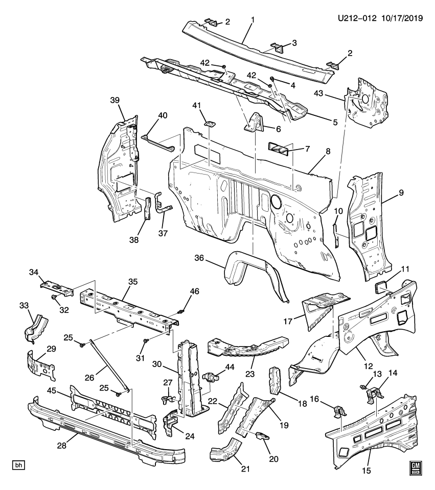 GM 22900999 Bracket, Front Body Hinge Pillar