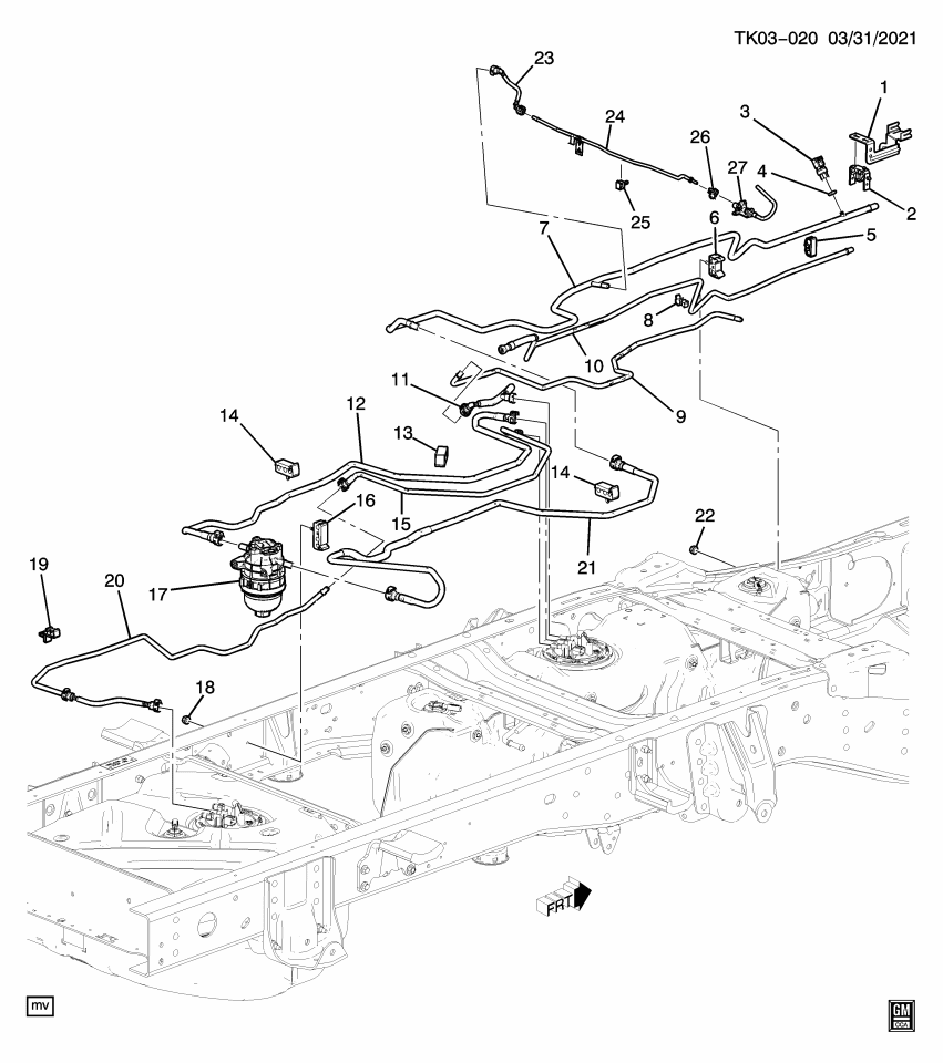 GM 84197776 Hose, Fuel Line, Front