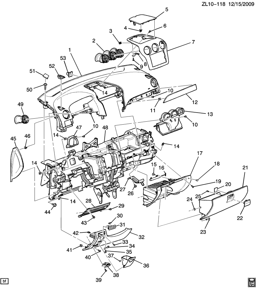 GM 96630168 Bumper, Instrument Panel