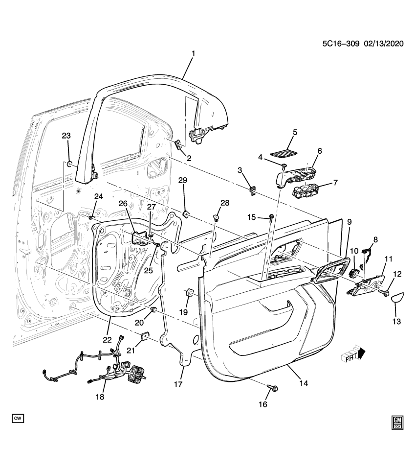 GM 84971215 Trim, Door Trim/Access, Front