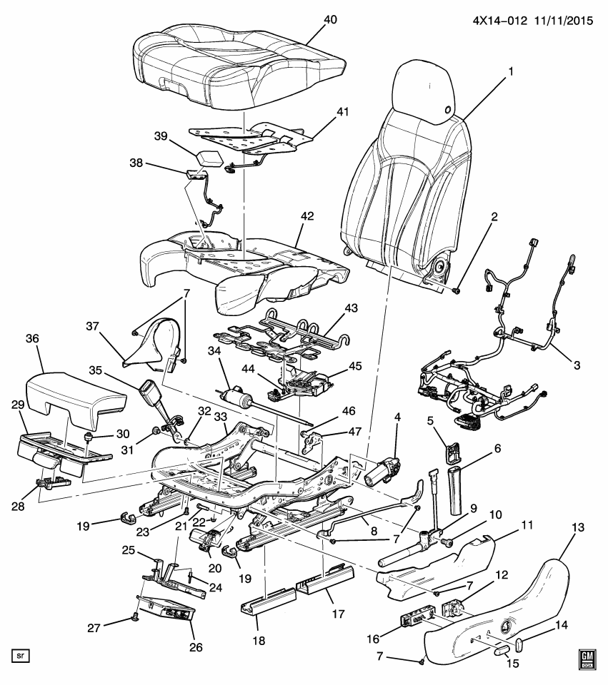 GM 23173213 Pad, Front Seat Cushion