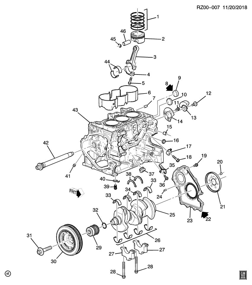 GM 12664240 Weight, Engine Crankshaft