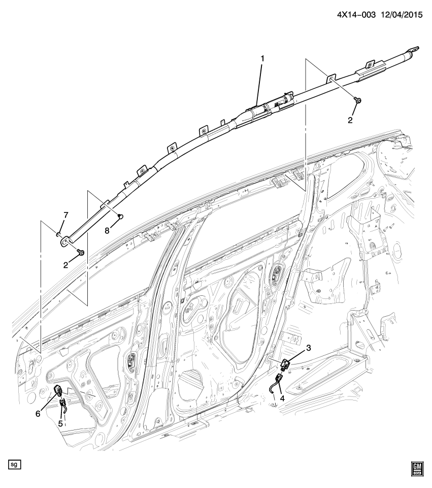 GM 84548106 Airbag, Inflatable Restraint System, Rear Passenger Side