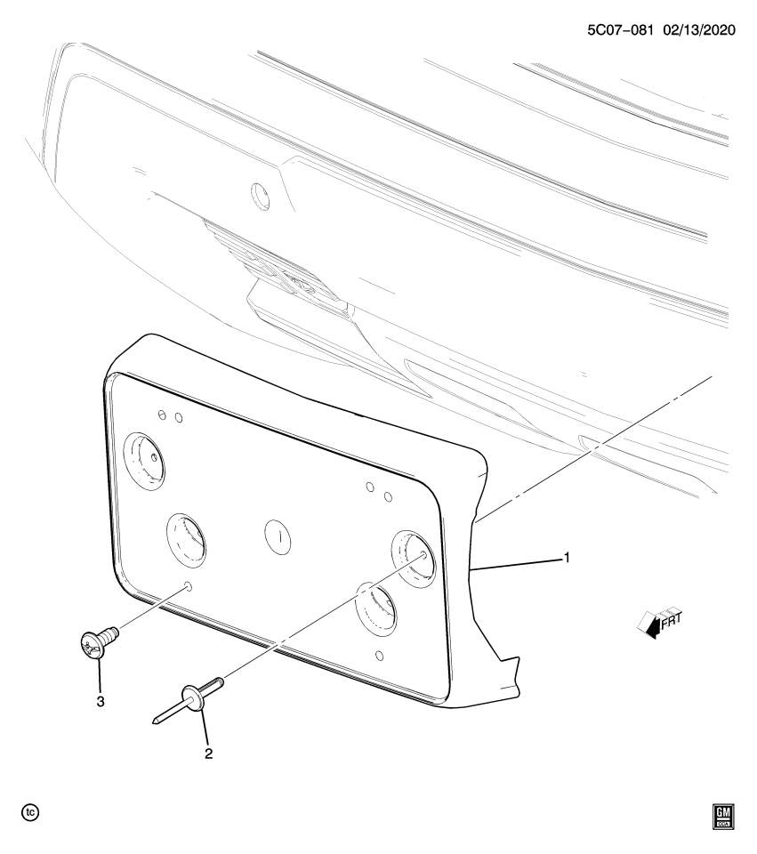 GM 84699403 Bracket, License Plate, Front