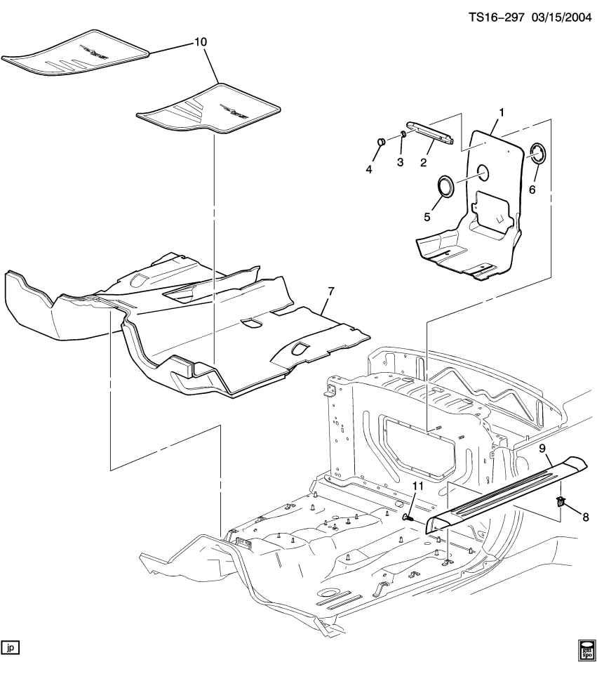 GM 15112935 Cap, Am7 - Rear Folding Bench Seat Back, Front