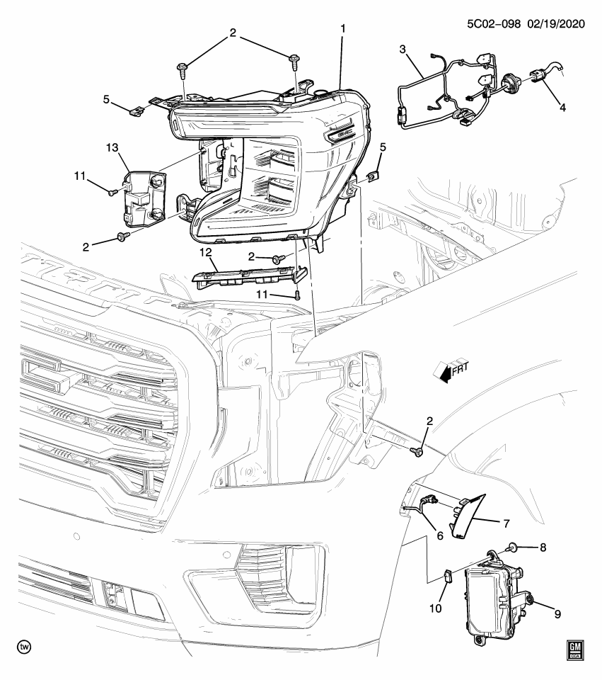 GM 85609438 Headlamp, Capsule/Headlamp/Fog Lamp, Front