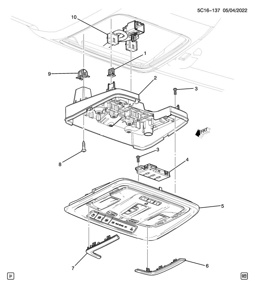 GM 86818248 Console, Roof Console, Jet Black