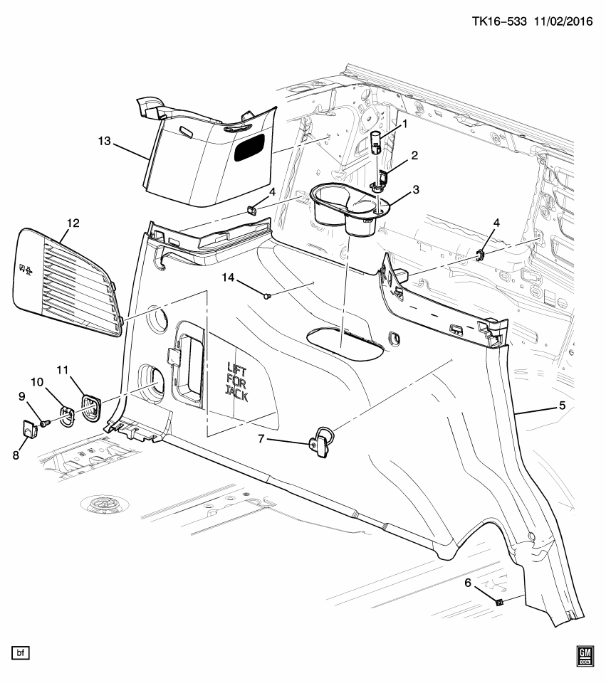 GM 23266703 Holder, Body Interior Trim