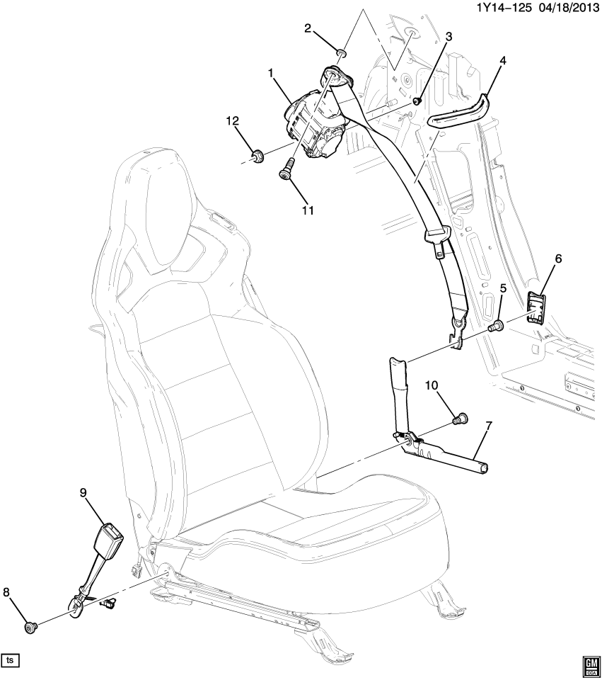 GM 84280563 Retractor, Seat Belt, Front