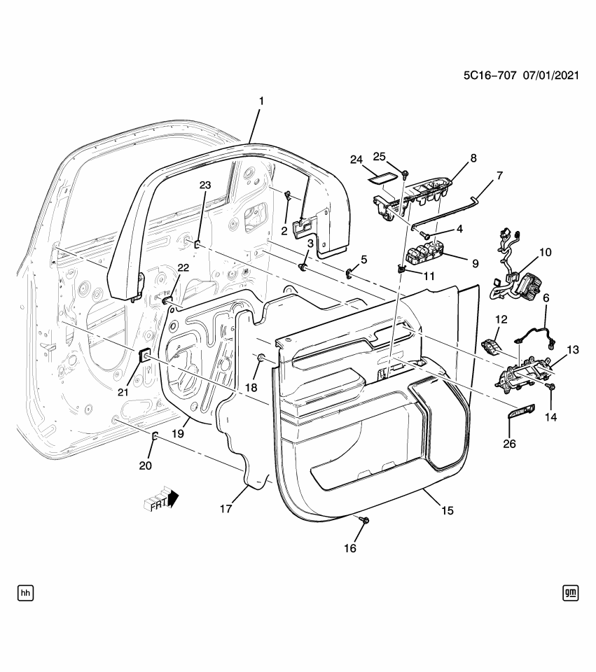 GM 86824736 Trim, Door Trim/Access, Front