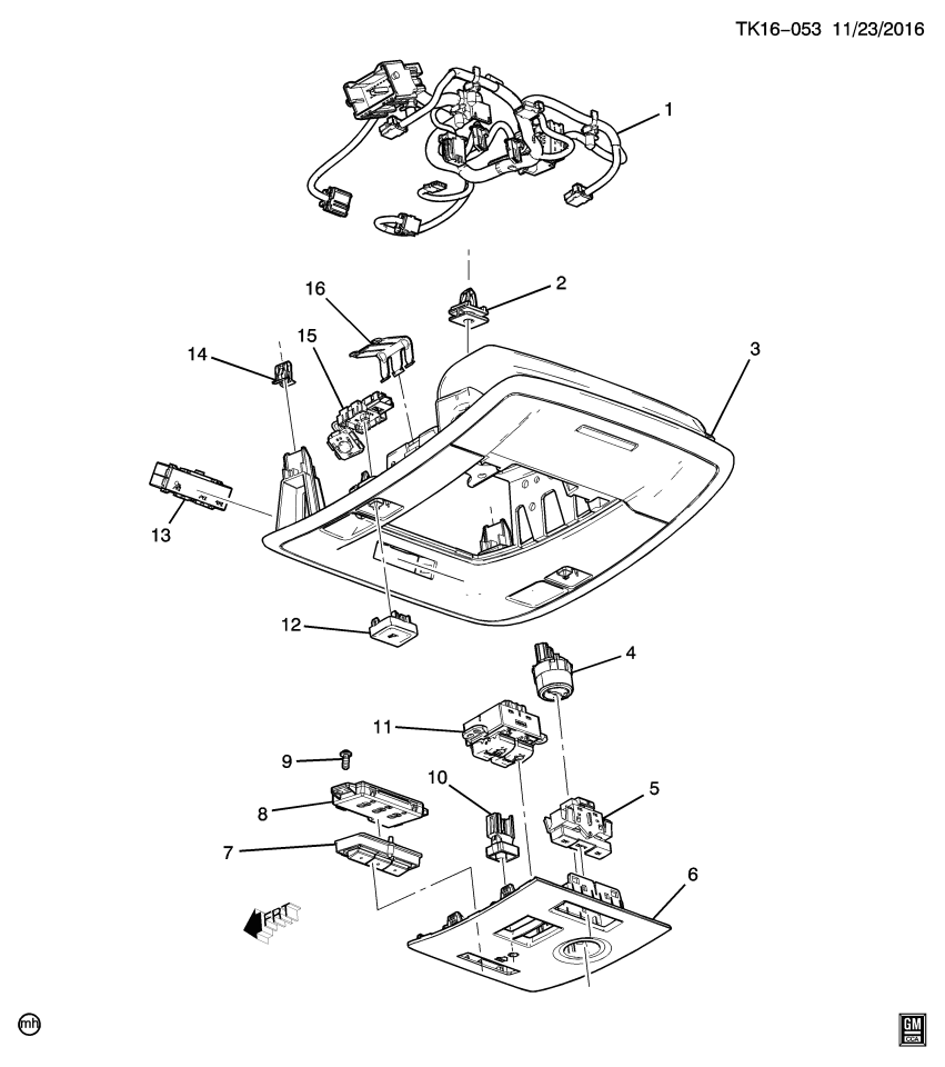GM 84243649 Console, Roof Console, Black