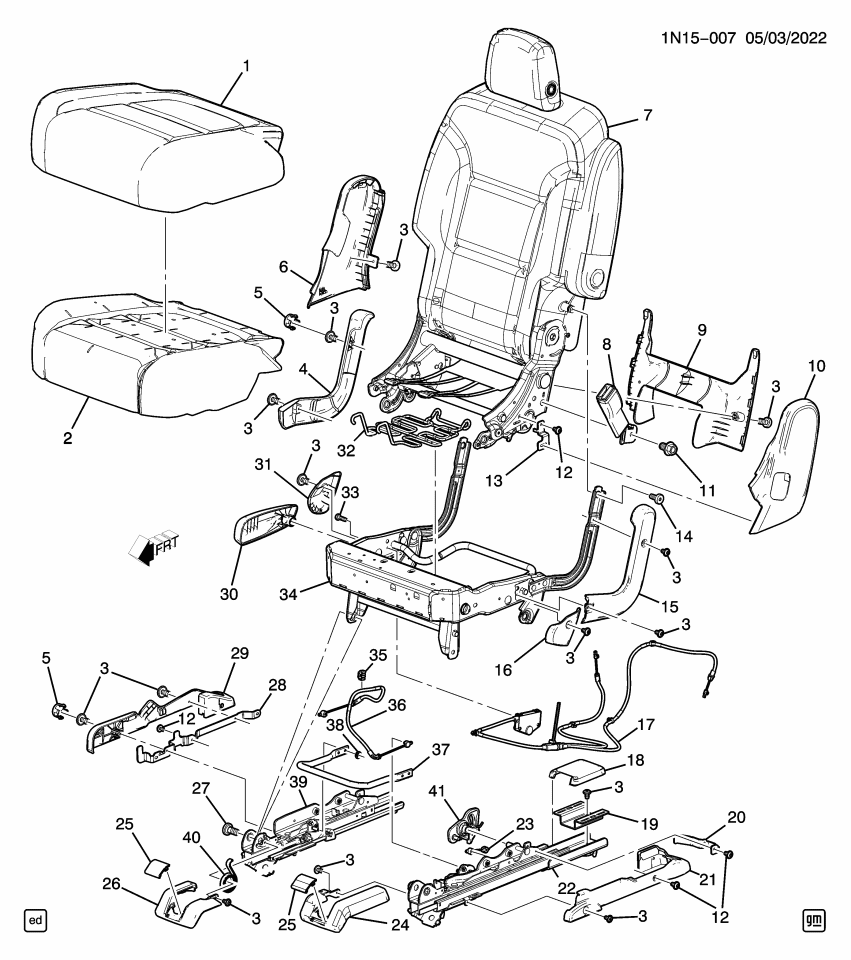 GM 84497447 Cap, Folding Rear Seat