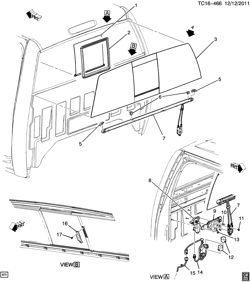 GM 25980206 Stop, Back/Rear Door Window