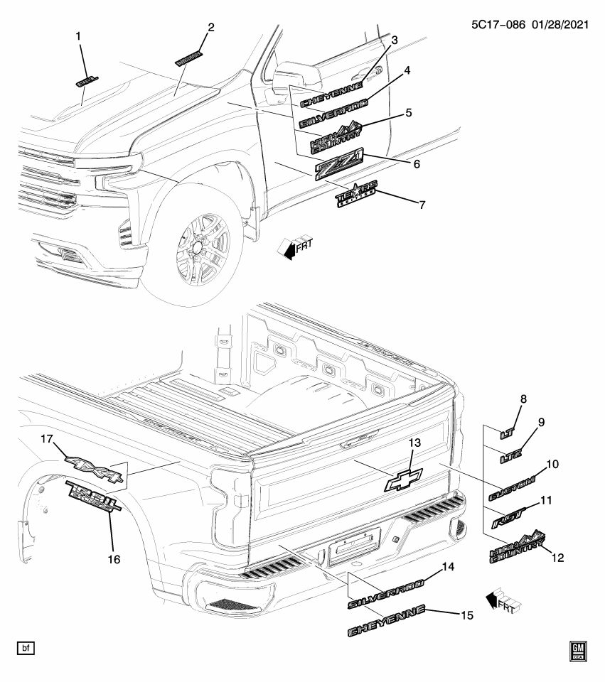 GM 85144287 Plate, Front Fender Name