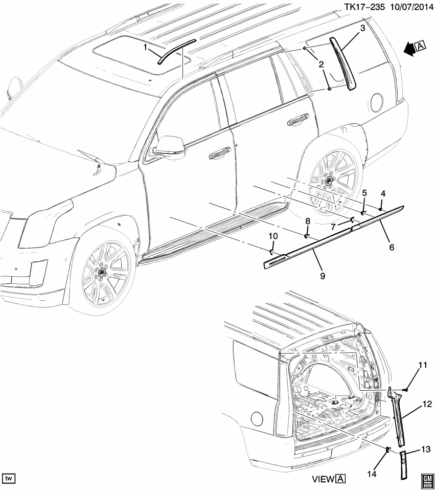 GM 23372883 Molding, Cab & Load Carrier Decoration, Silver, Front