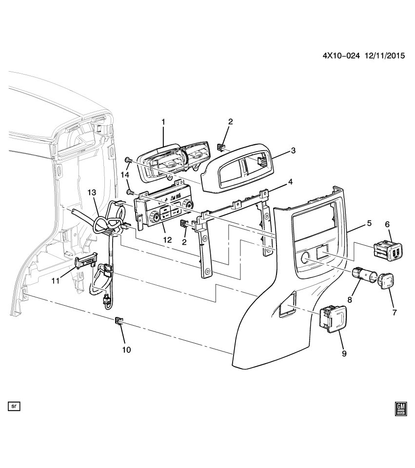 GM 23195552 Bracket, Floor Console, Front