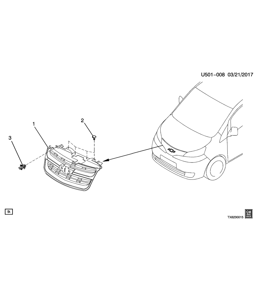 GM 19318048 Retainer, Radiator Grille And Front End Panel